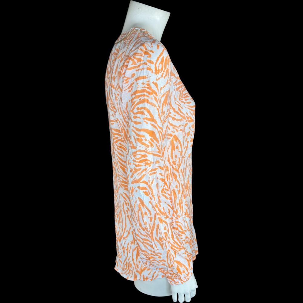 SUSAN‎ GRAVER Passport Top XXS Tangerine Twist Zebra Print Rayon Blend RN81893 - Picture 6 of 14
